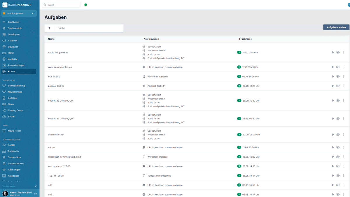 KI-Hub für Radiosender - Redaktionssystem