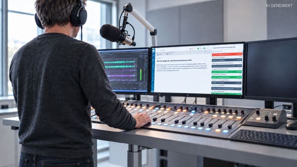 Redaktionssystem für Radiosender - Moderator im Studio